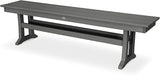 POLYWOOD Farmhouse Backless 65-Inch Outdoor Bench, HDPE Resin Patio Dining Garden Porch Furniture, Slate Grey - Photo 1