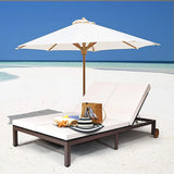 DORTALA 2-Person Patio Rattan Recliner Chair W/Wheels & Cushion - Photo 7