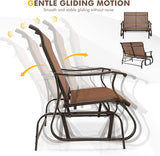 Giantex Outdoor Glider Bench Chair - Extra-Large 2 Person Loveseat with Breathable Fabric, Steel Frame - Photo 5