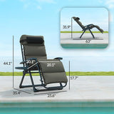 Outsunny Zero Gravity Chairs Set of 2, Reclining Folding Zero Gravity Lounge Chair - Photo 3