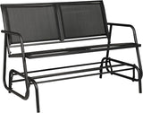 2-Person Outdoor Glider Bench - Patio Loveseat Swing Chair with Textilene Fabric & Powder-Coated Steel Frame - for - Photo 7