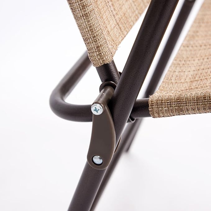 Giantex Set of 2 Patio Folding Chairs, Outdoor Patio Dining Chairs w/Armrest, Sling Back, Metal Frame - Photo 9