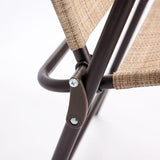 Giantex Set of 2 Patio Folding Chairs, Outdoor Patio Dining Chairs w/Armrest, Sling Back, Metal Frame - Photo 9