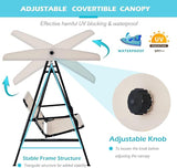 AECOJOY 2-Seat Outdoor Patio Swing Chair with Adjustable Canopy, Porch Swings Chairs for Adult - Photo 2
