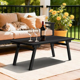 VINGLI Outdoor Folding Coffee Table, Natural Poplar Wood Patio Coffee Table, No Assembly Required, Ideal for Balcony - Photo 7