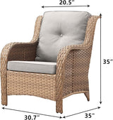 Rilyson Patio Furniture Chairs Outdoor Chair - 2 Piece Wicker Rattan Chairs Set with High Back and Deep Seating for - Photo 3