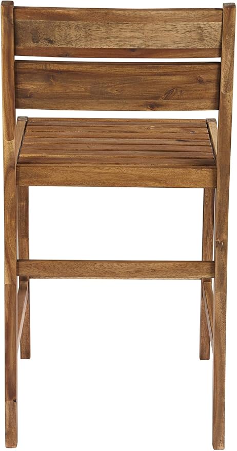 Teal Island Designs Nova Natural Acacia Wood Outdoor Bar Stools Set of 2 Brown 24" High Farmhouse Rustic Plank Seat - Photo 6