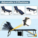 Oversized Padded Outdoor Folding Lounge Chair for Adults 330Ibs Patio Chaise Lounge Chair for Outside Adjustable - Photo 4