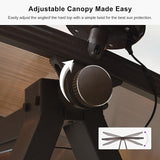 PURPLE LEAF 2-Seat Porch Swing with Adjustable PVC Canopy Metal Patio Bench Glider Swing Bed Outdoor Swing Chair with - Photo 7