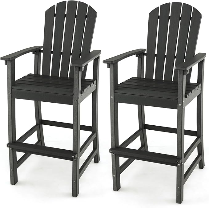 ORALNER Tall Adirondack Chairs, Set of 2 Outdoor High Back Balcony Chair - Photo 1
