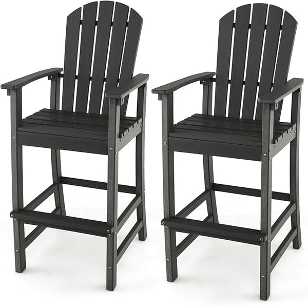 ORALNER Tall Adirondack Chairs, Set of 2 Outdoor High Back Balcony Chair - Photo 1