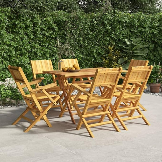 Folding Patio Chairs 6 pcs 21.7"x24"x35.4" Solid Wood Teak Outdoor Chairs Furniture Balcony Furniture Suitable for Gardens, Pools, patios.