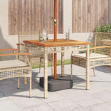 Contemporary Square Garden Table in Beige and Brown - Photo 4