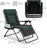 Nestl Outdoor Padded Zero Gravity Chair, Patio Lounge Chair Outdoor Recliner - Photo 3