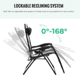 JEAREY Oversized Padded Zero Gravity Chairs, Folding Lounge Chair Outdoor Patio Recliner - Photo 6