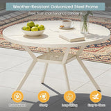 47" Outdoor Patio Table Dining Table, All Weather Metal Round Patio Table with Adjustable Umbrella Hole - Photo 5