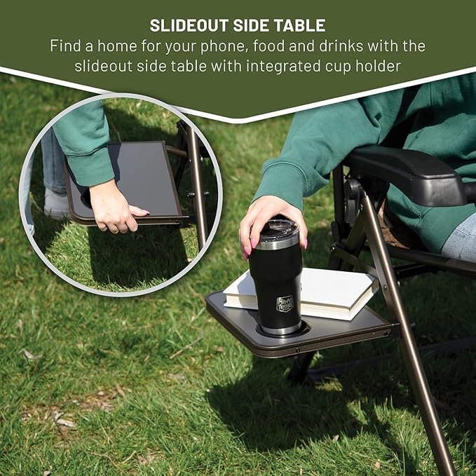 TIMBER RIDGE Aluminum Zero Gravity Chairs, Folding Recliner Chair Padded with Cup Holder and Headrest, Adjustable Lounge Reclining Chair for Outdoor Camping Lawn Patio Indoor, Supports 350lbs, Brown