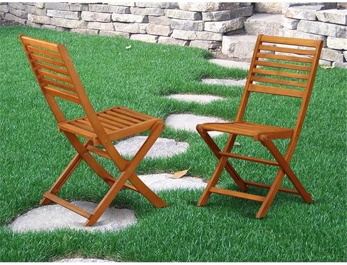 East West Furniture BBSCWNA Cameron Foldable Outdoor Dining Chairs - Acacia Wood, Set of 2, Natural Oil