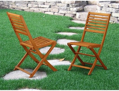 East West Furniture BBSCWNA Cameron Foldable Outdoor Dining Chairs - Acacia Wood, Set of 2, Natural Oil
