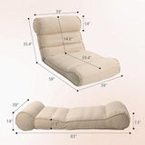 Dineli 83'' Outdoor Chaise Lounge Chair with 5 Positions Adjustable Backrest Patio Lounger Lounge Chairs for Outside - Photo 2