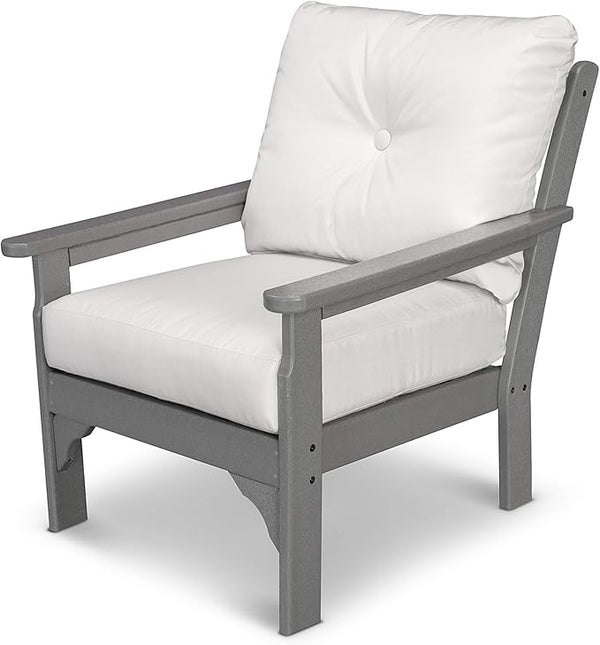 Polywood® Vineyard Deep Seating Chair in Slate Grey/Natural - Photo 1