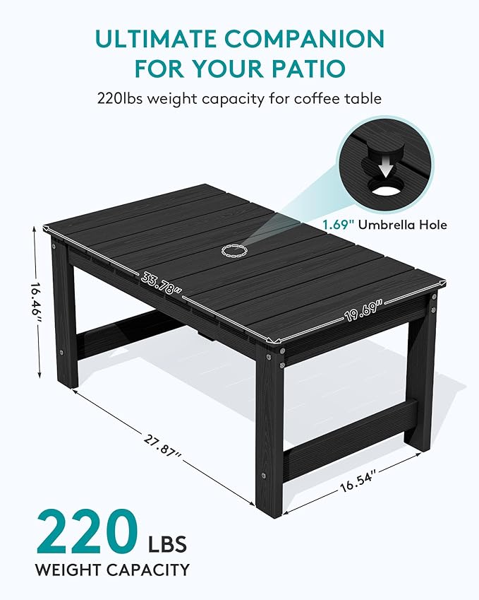 SERWALL 3 Pieces Patio Adirondack Bench Set - Photo 4