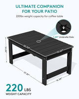 SERWALL 3 Pieces Patio Adirondack Bench Set - Photo 4