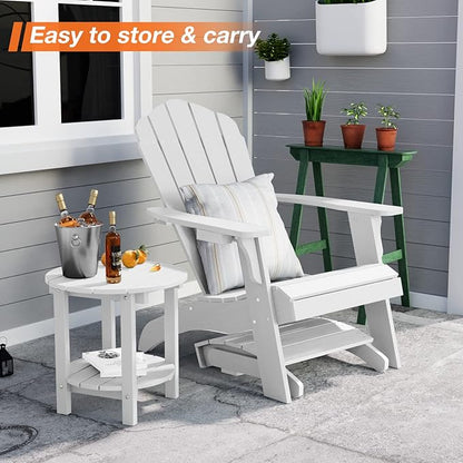 YEFU Adirondack Ottoman, Patio Foot Rest, Adirondack Foot Rest, Folding Adirondack Footstool, Weather Resistant for Adirondack Chair, Widely Used for Outdoor, Porch, Backyard, Garden, Fire Pits-White