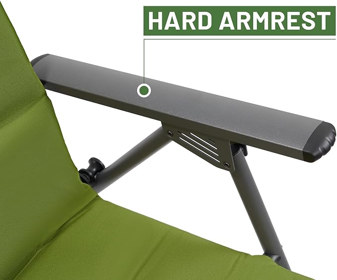 TIMBER RIDGE Oversized Folding Rocking Camping Chair, Padded Outdoor Rocker with High Back, Portable Outdoor Chair for Patio, Garden, Lawn, Supports up to 400 lbs, Green, 2 Pack