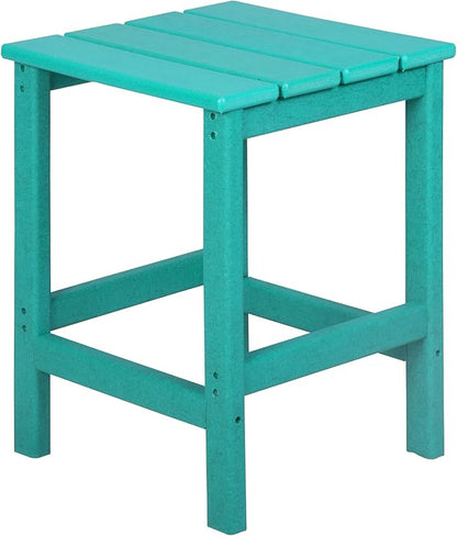 WestinTrends Malibu Outdoor Lounge Chairs Set, 5-Pieces Adirondack Chair Set of 2 with Ottoman and Side Table, All Weather Poly Lumber Patio Lawn Folding Chair for Outside, Turquoise