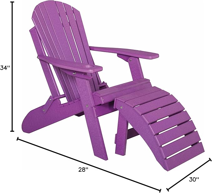 Furniture Barn USA Poly Folding Adirondack Chair, Bright Purple