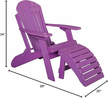 Furniture Barn USA Poly Folding Adirondack Chair, Bright Purple