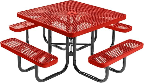 COATEDOUTDOORFURNITURE Heavy-Duty Portable Outdoor Picnic Table with Umbrella Hole - Photo 1