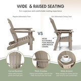 WestinTrends Malibu Outdoor Patio HDPE Plastic Adirondack Dining Chair Weathered Wood - Photo 7