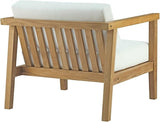 Modway Bayport Teak Wood Outdoor Patio Armchair in Natural White - Photo 5