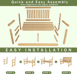 OTSUN Teak Bench Outdoor, 2-Person Wood Garden Bench with 800lb Capacity All-Weather Durable Fade-Resistant - Photo 8