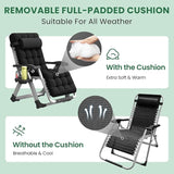 Oversized Zero Gravity Chair XL, 29In Padded Lounge Recliner Camping Chair with Removable Cushion, Adjustable Headrest - Photo 3