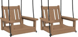 SERWALL HDPE Single Porch Swing Set of 2, Heavy Duty Single Person Swing Chair with 2 Polypropylene Hanging Ropes - Photo 1