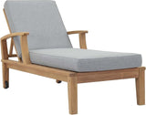 Modway EEI-1151-NAT-GRY-SET Marina Premium Grade A Teak Wood Outdoor Patio Chaise Lounge Chair, Natural Gray - Photo 4