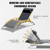Domi Pool Lounge Chairs Set of 2, Adjustable Aluminum Outdoor Chaise Lounge Chairs - Photo 5