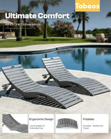 Pre-Assembled Folding in-Pool Lounge Chair, HDPE Outdoor Chaise Lounge with Cup Holder, Pool Lounge Chair for Poolside - Photo 7