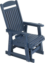 Poly Lumber Patio Glider for One Person, with Cup Holders, High Backrest and Deep Contoured Seat, HIPS Material - Photo 8