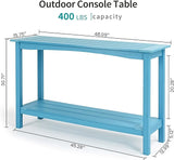 Outdoor Console Table, All-Weather 2-Tier Patio Console Table, Outside Plant Stand Table, Low Maintenance - Photo 3