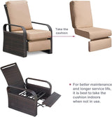ATR ART TO REAL Outdoor Wicker Recliner Chair with 5.5'' Cushions, Automatic Adjustable Patio Lounge Chairs - Photo 9