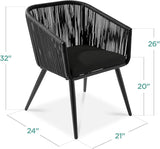 Best Choice Products Set of 2 Patio Dining Chairs, Outdoor Seating for Backyard, Poolside, Balcony w/Woven Wicker Design - Photo 3