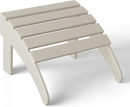 WestinTrends Outdoor Patio Adirondack Ottoman Foot Rest, All Weather Poly Lumber Foot Stool for Adirondack Chair, Widely Used for Outside Porch Pool Lawn Backyard, Sand