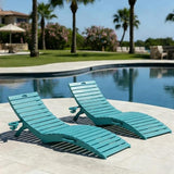 Pre-Assembled Folding in-Pool Lounge Chair, HDPE Outdoor Chaise Lounge with Cup Holder, Pool Lounge Chair for Poolside - Photo 1