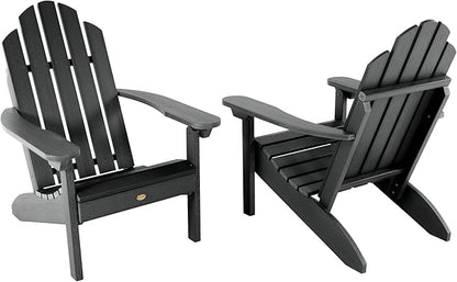 Highwood Classic Westport Adirondack Chairs, 2-Piece Set, Black