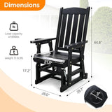 VINGLI Wooden Patio Glider, Heavy Duty 600 LBS Outdoor Glider with Cup Holders - Photo 3