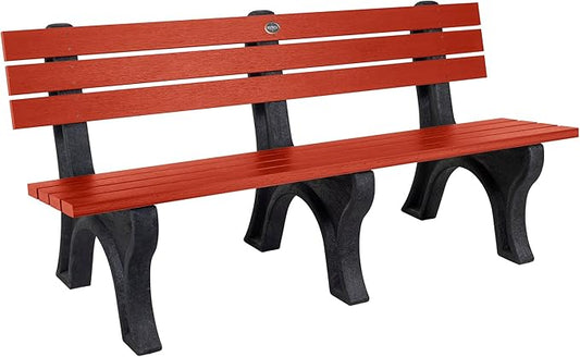 Sequoia Professional Aurora Park Bench, 6 ft, Rustic Red